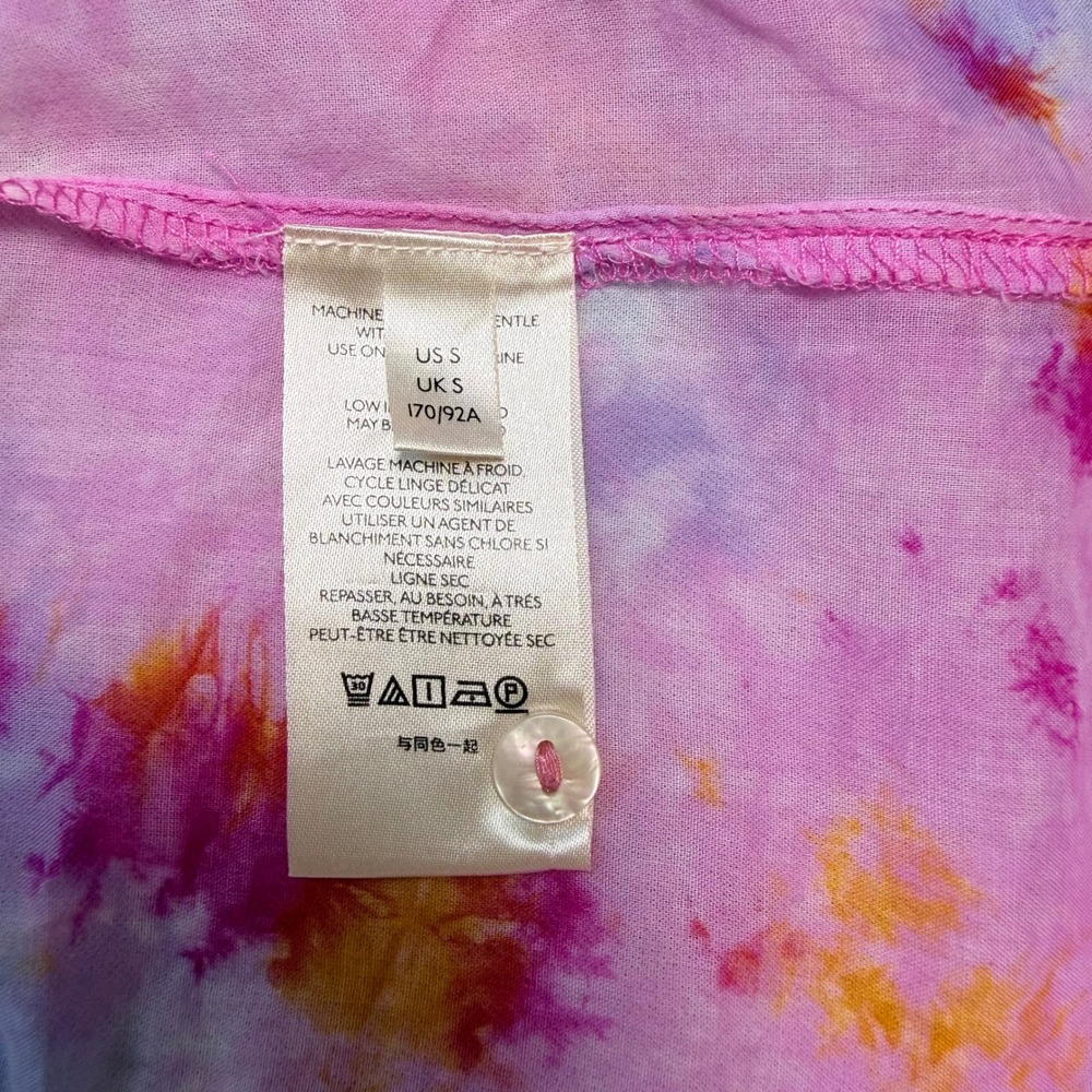 Anthropologie Pilcro Pastel Tie Dye Button Down Shirt Womens S 100% Cotton Boho - Picture 4 of 13